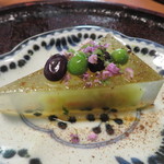 心根 - 寒天　アスパラ・トマトすり流し