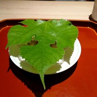 杦 - 七夕が近いので梶の葉を被せた先付け