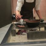 あもん ヨコ - ヨコオリジナル低温すき焼き調理