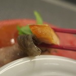 あもん ヨコ - フォアグラ入り、すっぽん出汁の茶碗蒸し 海鮮添え喰らう