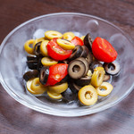 Marinated olives and sundried tomatoes
