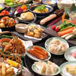 《All-you-can-eat side menu of over 20 items for the Jigyu, Domestic Beef, Kuroge Wagyu, and Omi Beef Courses》