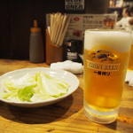 かわ屋 - 生ビールとキャベツ
