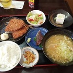 味労 - 豚汁定食･アジフライ（900円）
