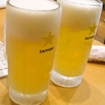 牡蠣 やまと - よく冷えた生ビールはサッポロでした