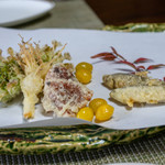 かたつむり - 2019.2 天ぷら（モロコ、銀杏、干し柿、ノビル、フキノトウ）