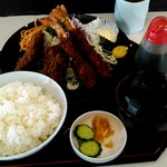 橋場食堂 - ミックスフライ定食　1300円