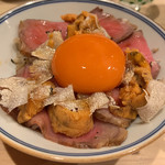 はらまさ - トリュフご飯　ローストビーフ　雲丹のせ