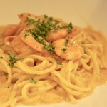 Osteria 吉田PASTA BAR - 看板メニュー！伊勢海老ミソの濃厚クリームソースパスタ