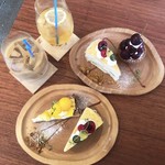 Fukushima Sugar - ミルクレープ、パインとマンゴーのタルト、アメリカンチェリーのタルト