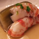 道人 - ●天然車海老、淡路、賀茂茄子