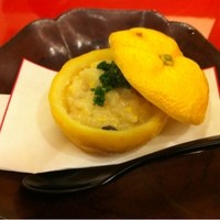 京しずく - 柚子に入っているスッポンのお粥