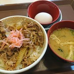 すき家 - 牛丼並￥350＋たまごセット￥120(税込)