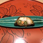 熊魚菴 - 油物、丸茄子田楽、海老、貝柱