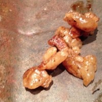 鉄板焼 さがみ - 脂身をゆっくりとカリカリに焼いたもの