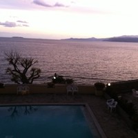 La Classe de Cienega - お部屋から見た夕暮れ時のプールと遠くの海．．．　きれいでした．．．