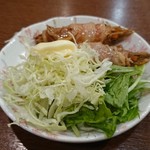 鶯酒場 - お通しの"アスパラベーコン巻き"