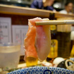 中華蕎麦 とみ田 - 霧島高原ロイヤルポーク モモ　しっかり歯応えの黒豚の赤身です　低温で肉の風味が際立った逸品