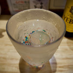 中華蕎麦 とみ田 - お水のグラスが綺麗　氷が丸いロックアイス！