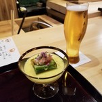 Ryouriya Miyazaki - 突き出しと生ビール(ハートランド)