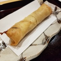 料理屋 みや﨑 - 天然河豚とヤングコーンの春巻き