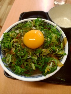 Yoshinoya - 『ねぎ玉牛丼（並盛）［汁だく］』の完成図