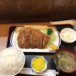 とん㐂 - ロースかつ定食大+御飯大盛  ¥1200