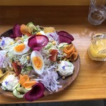 カフェアンドショップ ロータスランド - 2019/06/29
      きまぐれサラダ 450円
      おまかせセット 550円
      和パフェ 620円
      ドリンクセットアイスミルク 190円