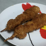あさの精肉店 - 2019年6月。うずらウインナー1本100円。