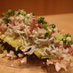 こころや - 水茄子の薬味しらすがけアップ