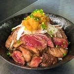 Yakiniku Motsunabe Gojouen - 黒毛和牛ステーキ丼セット上