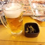 横濱 魚萬 - 生ビールとお通し