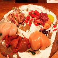 鶏一途 - 淡海地鶏のお造り盛り合わせ♪