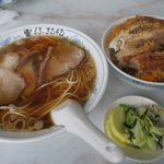 やっこ食堂 - 中華そばカツ丼　自力セット（￥1,200)