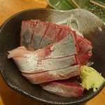 上州屋酒店　いこい - いなだ刺し500円