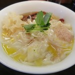 鶴麺 - 【(限定) 冷やし塩わんたん麺】￥950