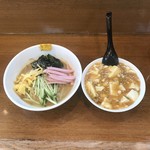 甲来 - 冷し中華 + マーボー丼(ミニ)