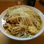 「ミニラーメン＋味玉」を「野菜とニンニクを少な目で」