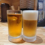 たこん家 - 緑茶(200円)生ビール(500円)