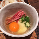 鳥茂 - オクラと山芋