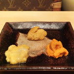 鮨 尚充 - 余市馬糞、むらさき（塩水）、山口赤うに