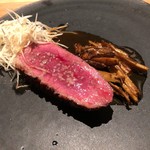 ラ・ボンヌターブル - 鴨の稲わら焼き、新生姜、新牛蒡