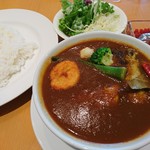 テラスレストラン SORA - インド風チキンカレー(辛口)サラダ添え(1150円)