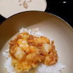 にい留 - 天丼　女将さんのご実家のお米