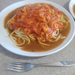 スパゲティ コモ - コモ(ソースとエビと野菜)700円