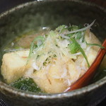 kyuushuujouchokyousuke - あおさの揚げ出し豆腐