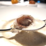 アルジェント - パンチェッタを巻いた甘鯛とポルチーニ茸のソテー　茸のカプチーノ仕立て