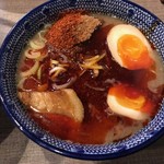 麺や 旅風車 - 濃厚味玉辛つけ麺