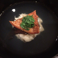 松川 - [お椀]
                      帆立真薯、生きくらげ、焼きばちこ