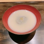 御料理 光安 - 止め椀 蕎麦がきの白味噌仕立て